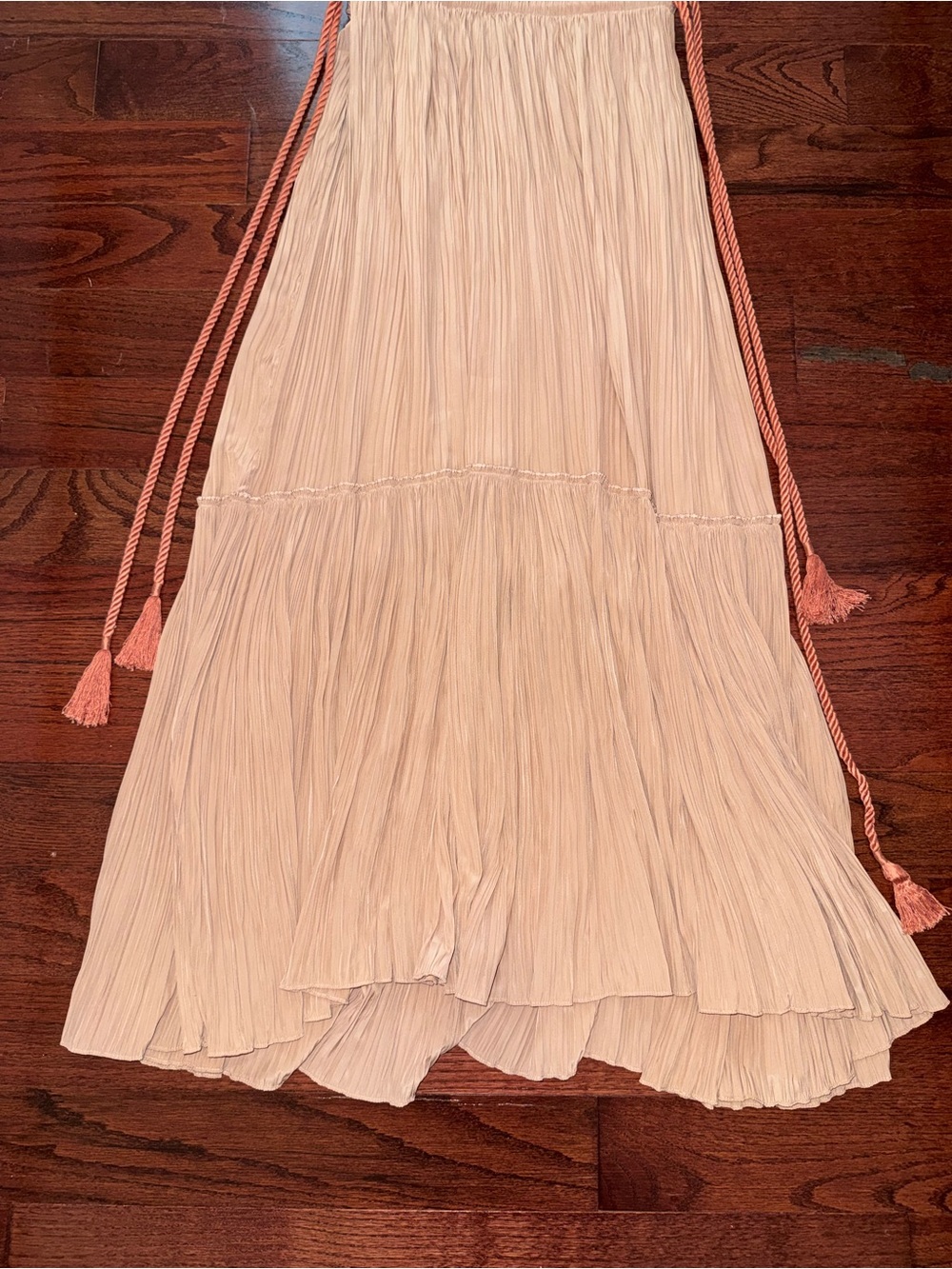 A.L.C. Pleated Halter Midi Dress in Peach - Picture 6 of 12